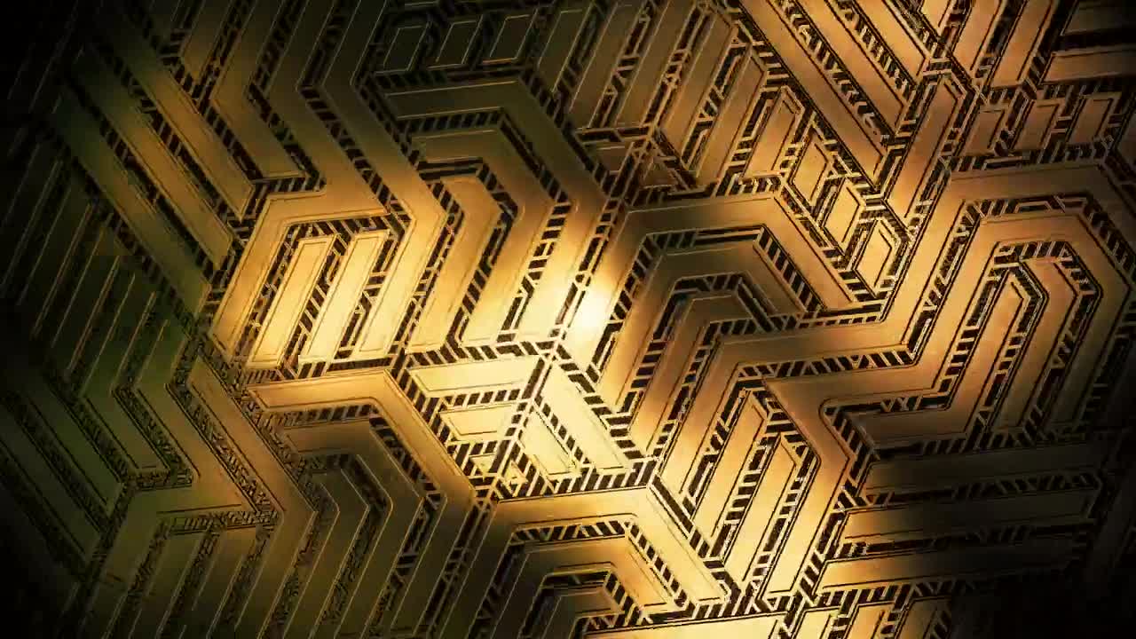 Stock Video 3d golden geometric figures PC Live Wallpaper