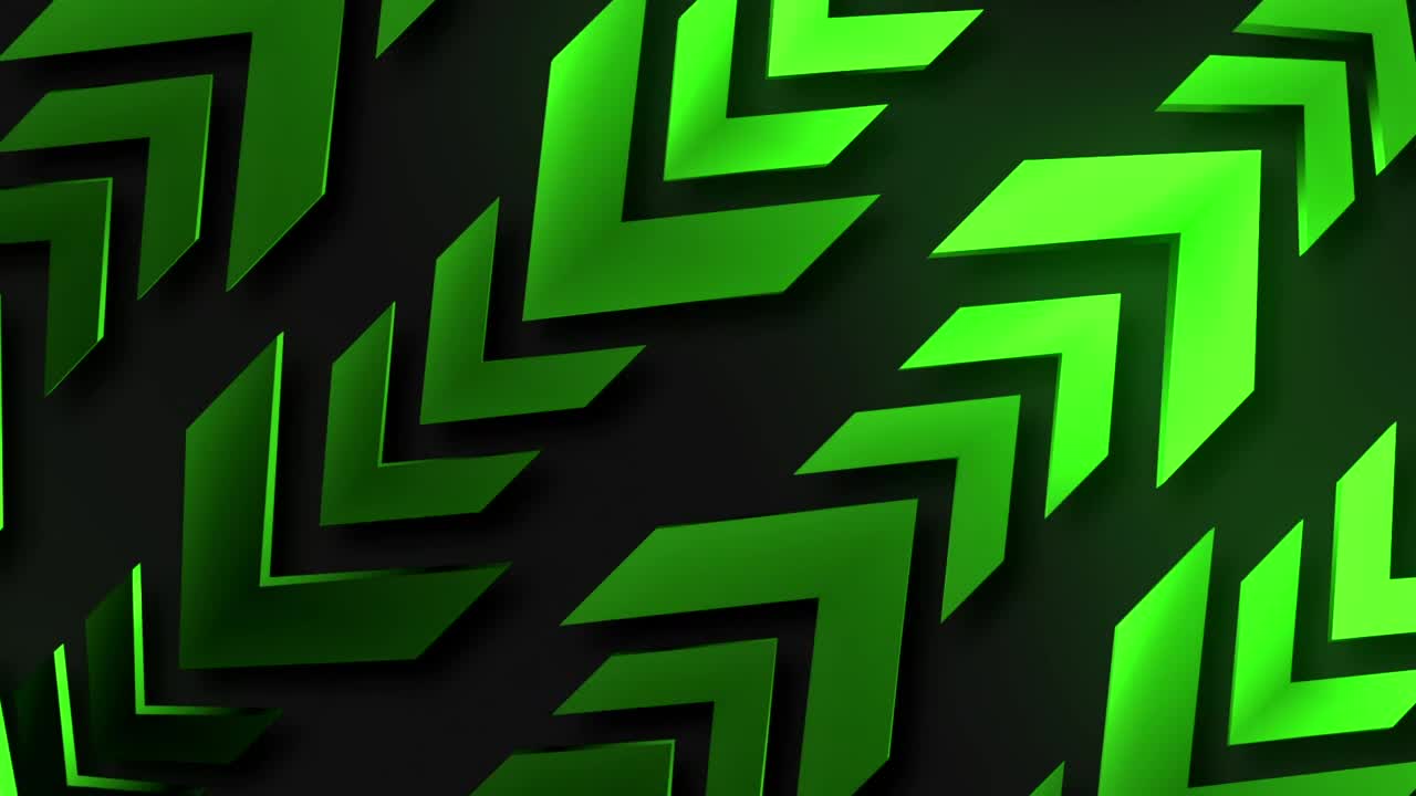 Stock Video 3d green arrows moving in on a platform PC Live Wallpaper