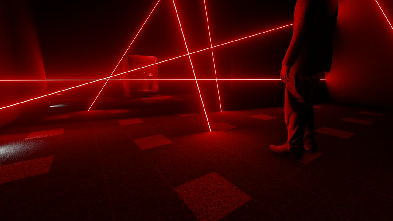 Stock Video 3d man in front of a safe protected by laser PC Live Wallpaper