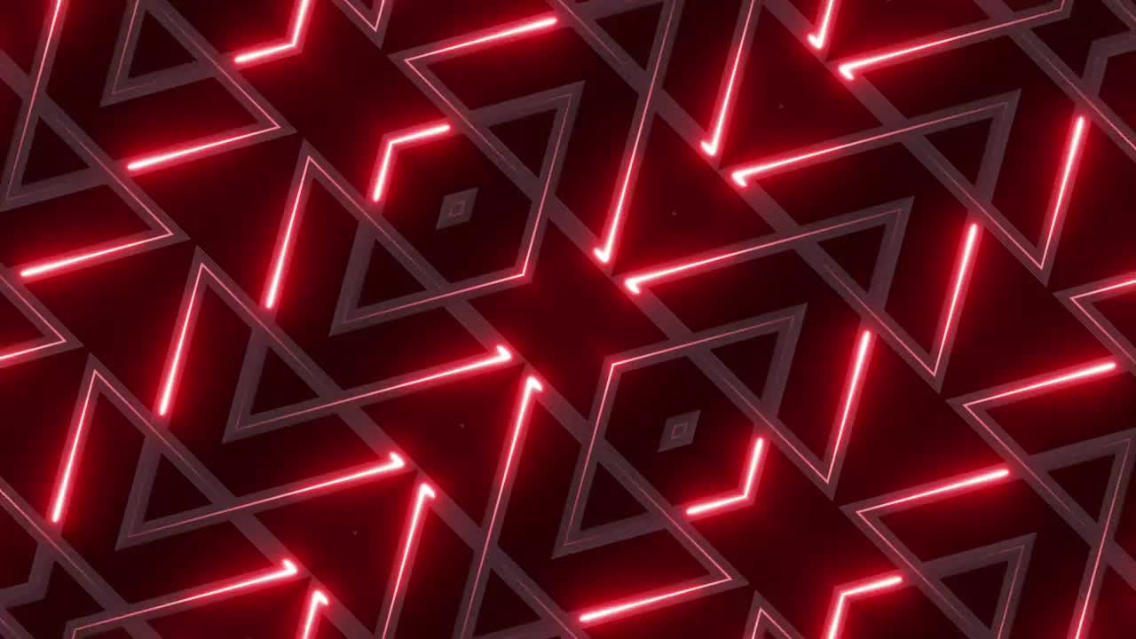 Stock Video 3d moving surface with red triangles lights PC Live Wallpaper