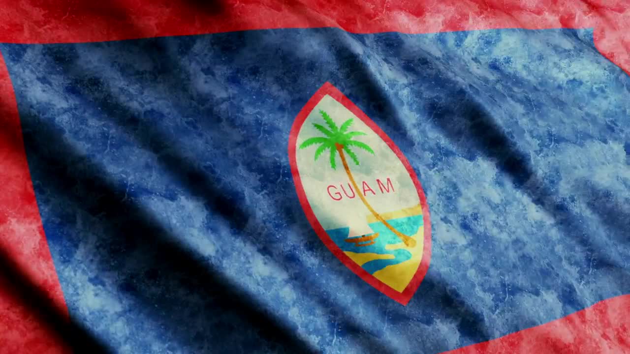 Stock Video 3d render of a guam flag waving PC Live Wallpaper