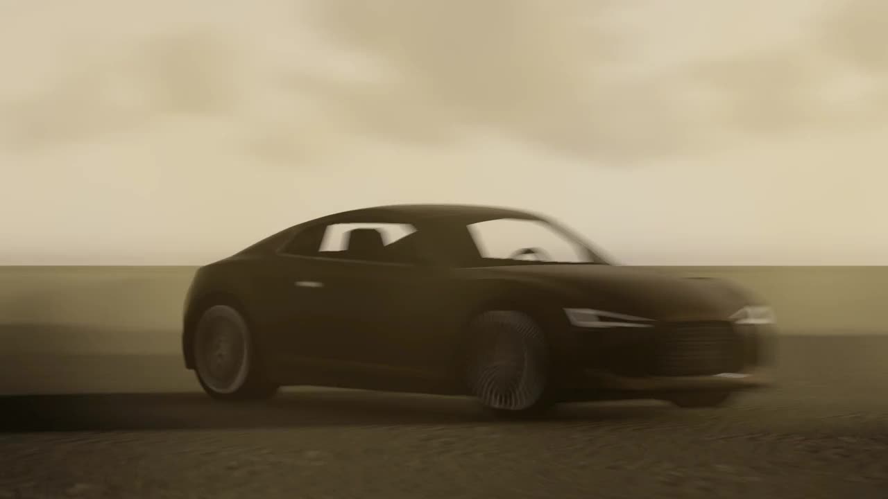 Stock Video 3d sports car racing on a flat land PC Live Wallpaper