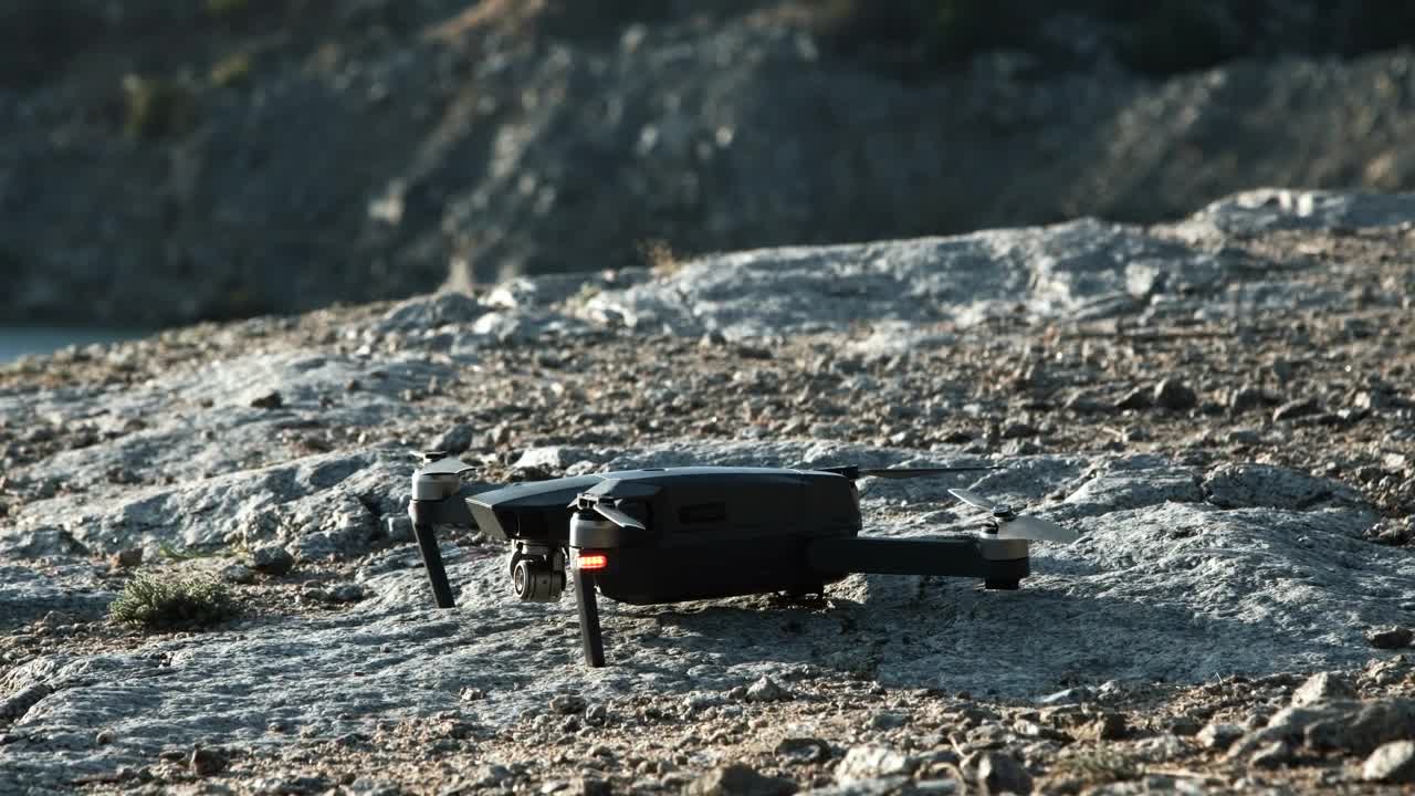 Stock Video A Black Drone Takes Off Live Wallpaper for PC