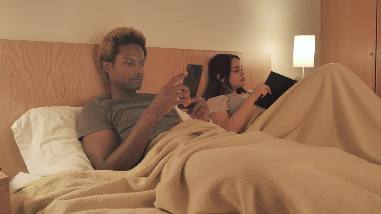 Stock Video A Couple Falls Asleep In Their Bed Live Wallpaper for PC