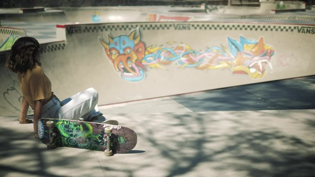Stock Video A Couple Of Skaters At A Skate Track In The Live Wallpaper for PC