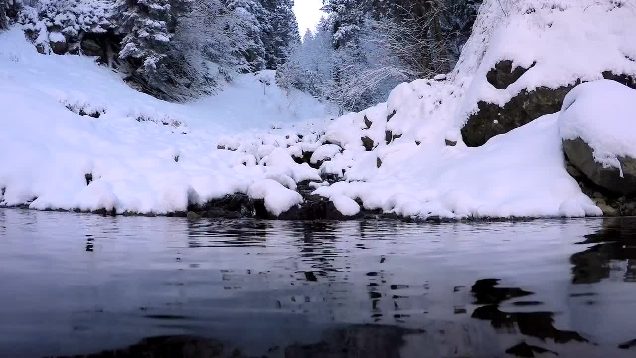 Stock Video A Dive Into The Snowy Mountain Lake Live Wallpaper for PC