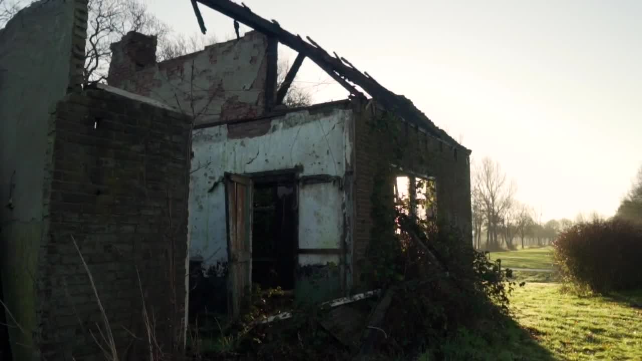 Stock Video Abandoned And Run Down House In A Beautiful Meadow Live Wallpaper for PC