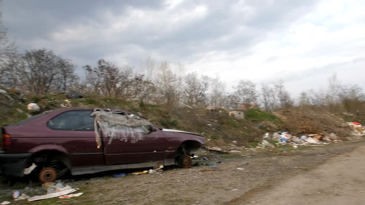 Stock Video Abandoned Cars Left To Rust In Woodland Live Wallpaper for PC