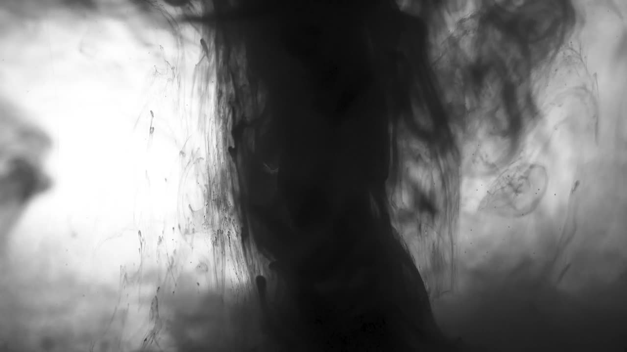 Stock Video Abstract Close Up Of Black Ink In Water Live Wallpaper for PC
