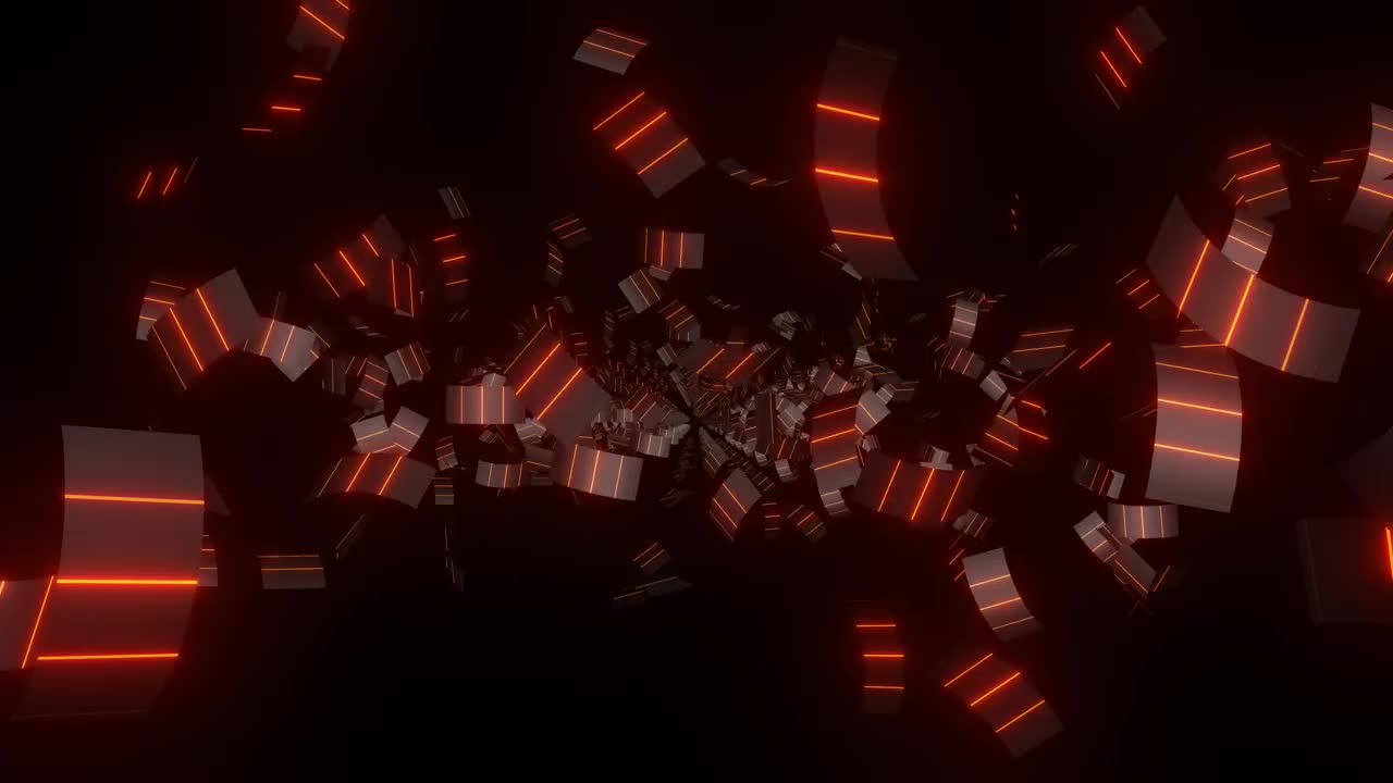 Stock Video Abstract Floating Figures With Red Neon Lights Live Wallpaper for PC