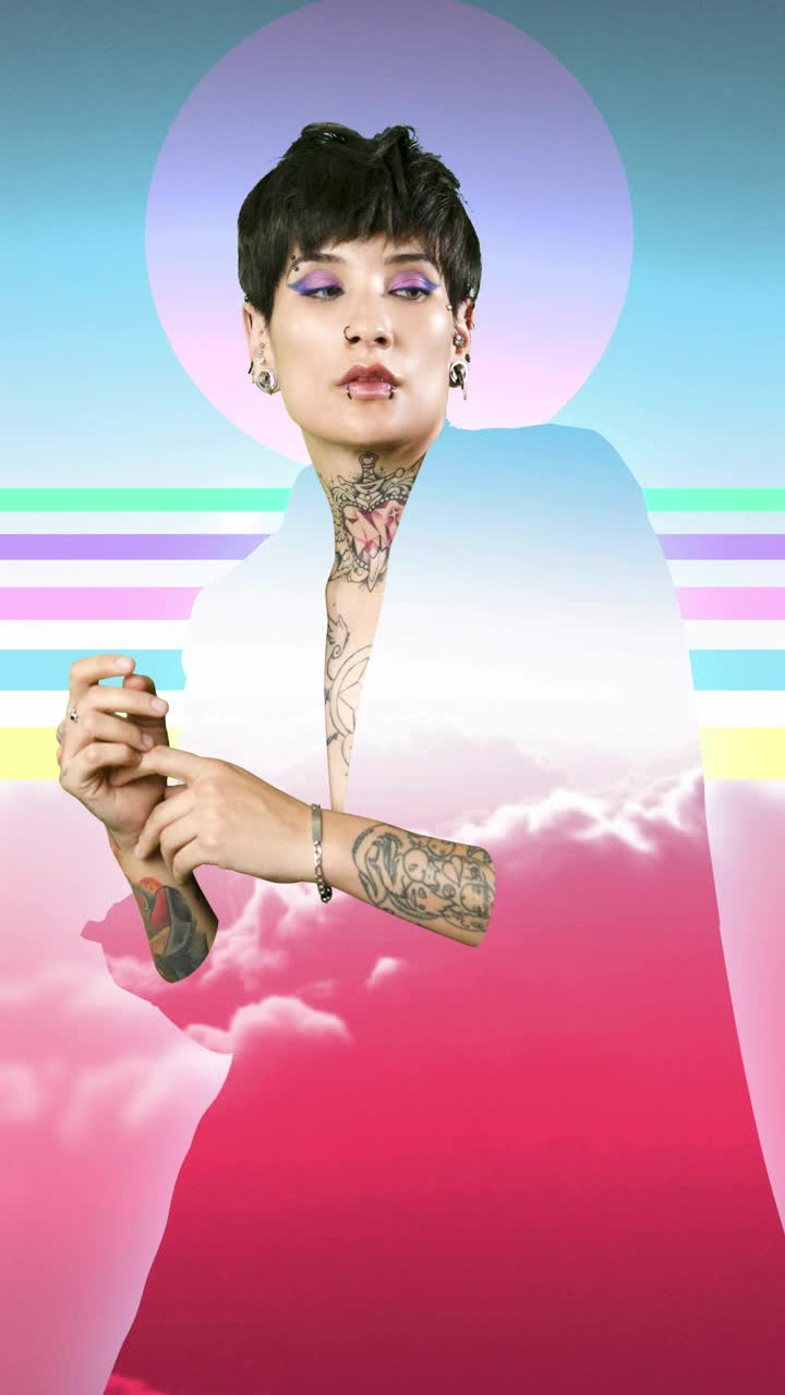 Stock Video Abstract Image With Movement Of A Woman In Pastel Colors Live Wallpaper for PC