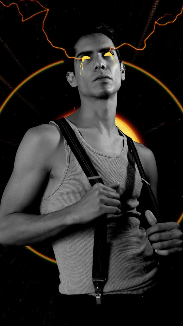 Stock Video Abstract Image Of A Man With Rays Coming Out Of Live Wallpaper for PC