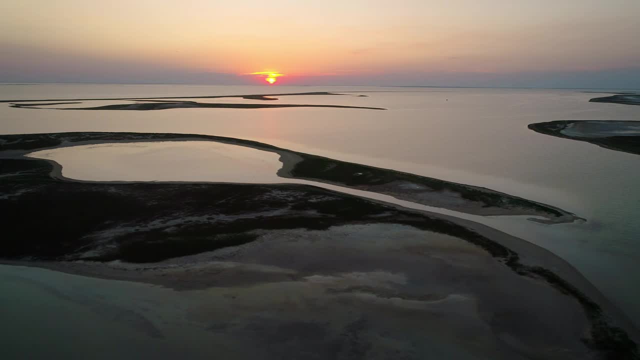 Stock Video Abstract Islands On A Lake At Sunset Live Wallpaper for PC