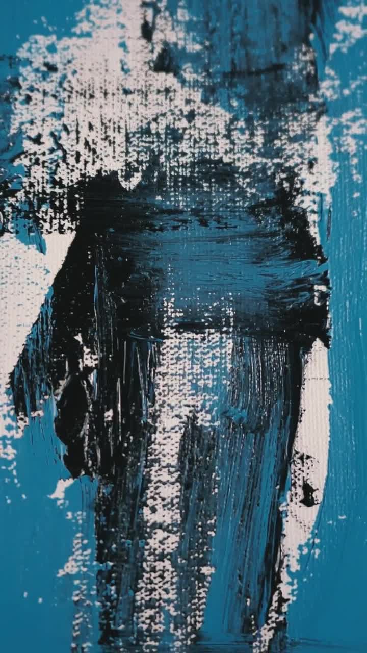 Stock Video Abstract Painting With Blue Black And White Live Wallpaper for PC