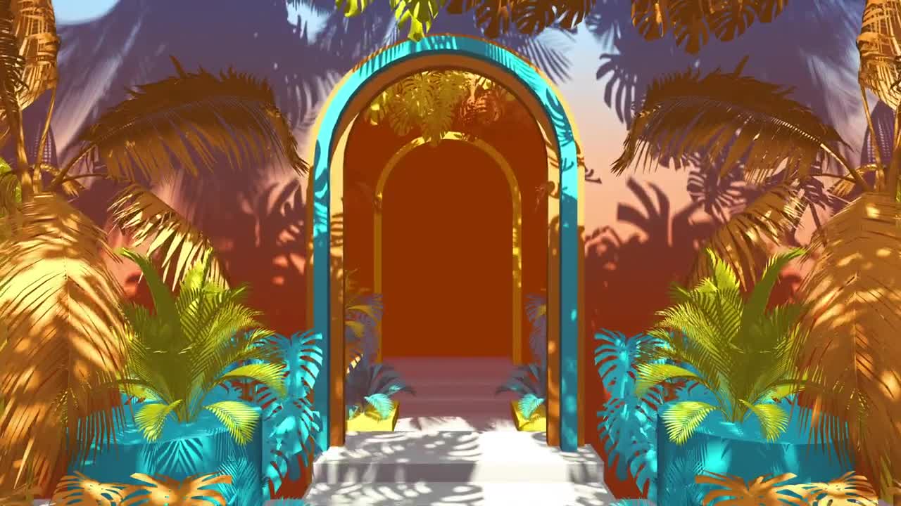 Stock Video Abstract Tropical Structures D Render Live Wallpaper for PC