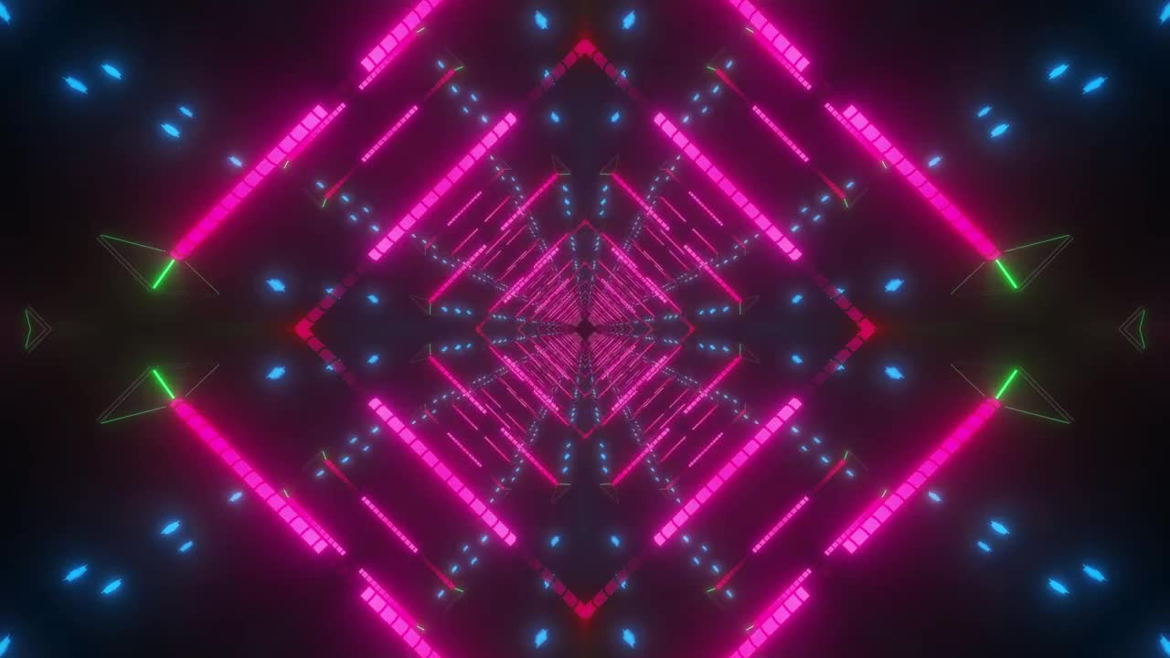 Stock Video Abstract Tunnel With Pink Blue And Violet Lights Live Wallpaper for PC