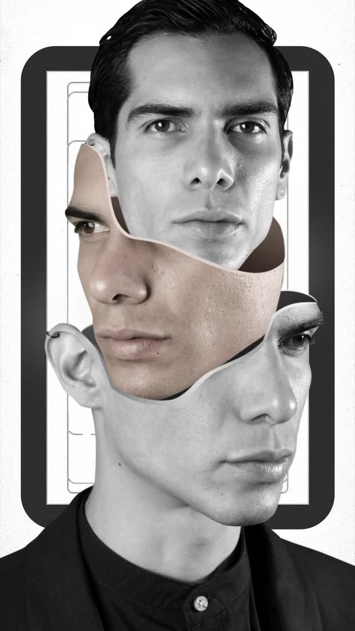 Stock Video Abstract Video Of A Man With Heads Like Matrushka Live Wallpaper for PC