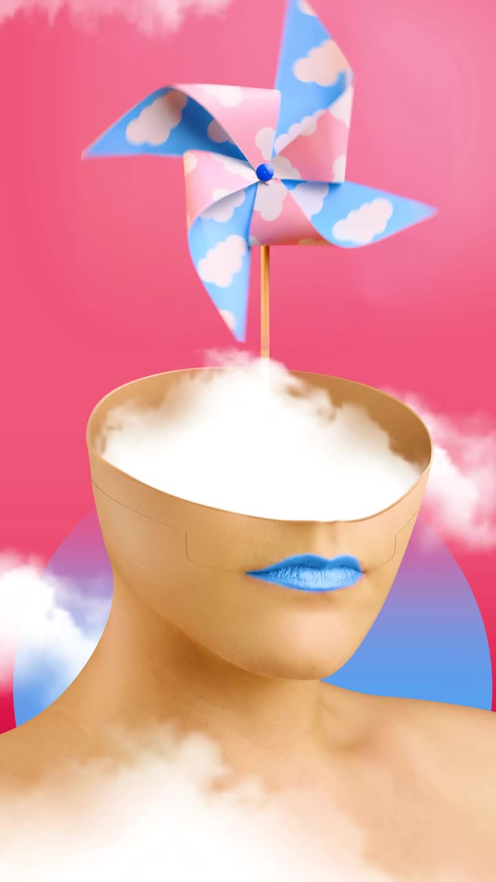 Stock Video Abstract Video Of A Womans Head With A Pinwheel Coming Live Wallpaper for PC