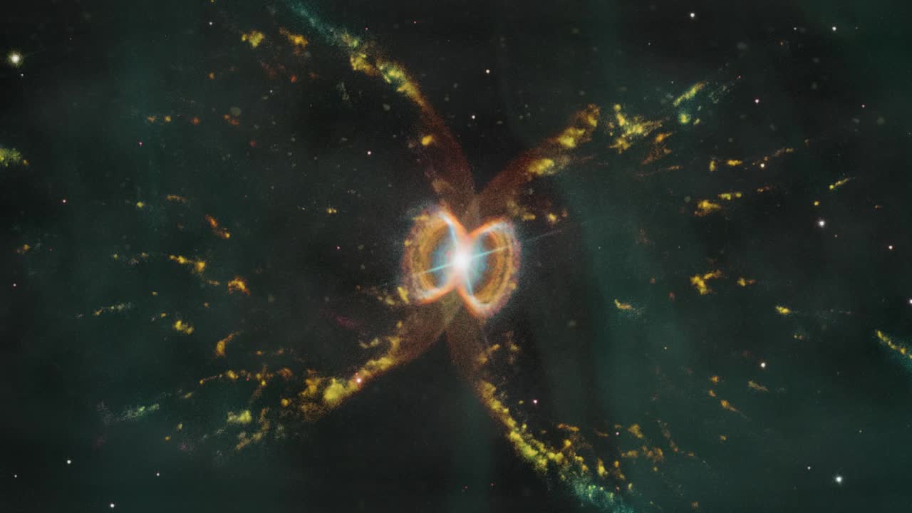 Stock Video Abstract Yellow Nebula Shapes In Space Live Wallpaper for PC