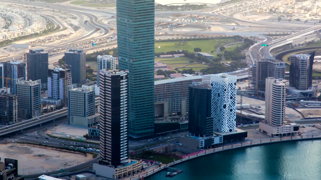 Stock Video Abu Dhabi Skycrapers And Traffic On The Roads Live Wallpaper for PC