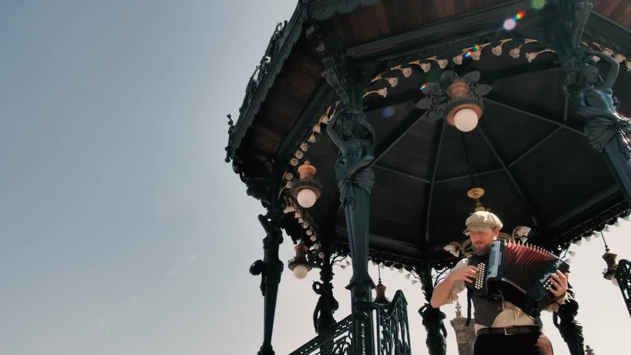 Stock Video Accordion Player On Steps Live Wallpaper for PC
