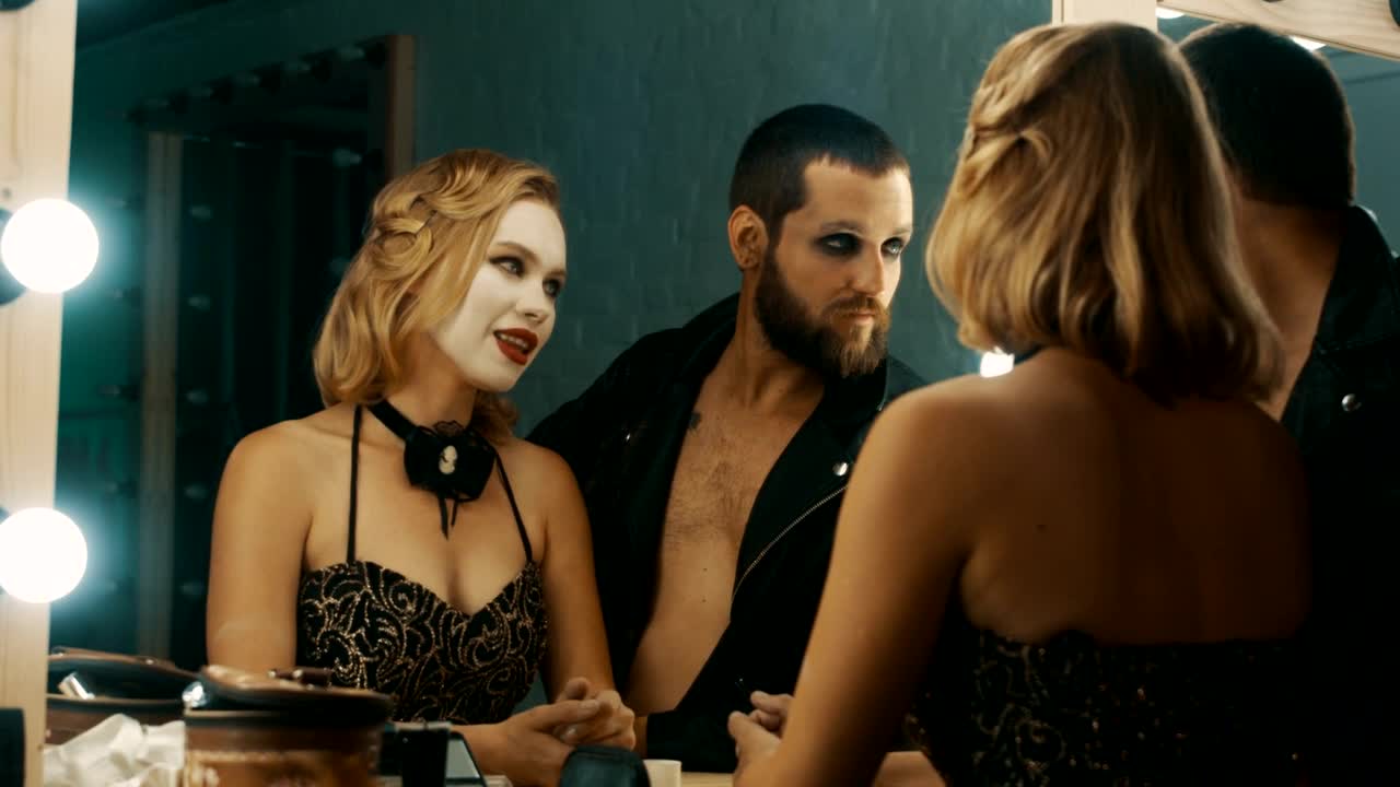 Stock Video Actors Rehearsing The Scene In Front Of The Mirror Live Wallpaper for PC