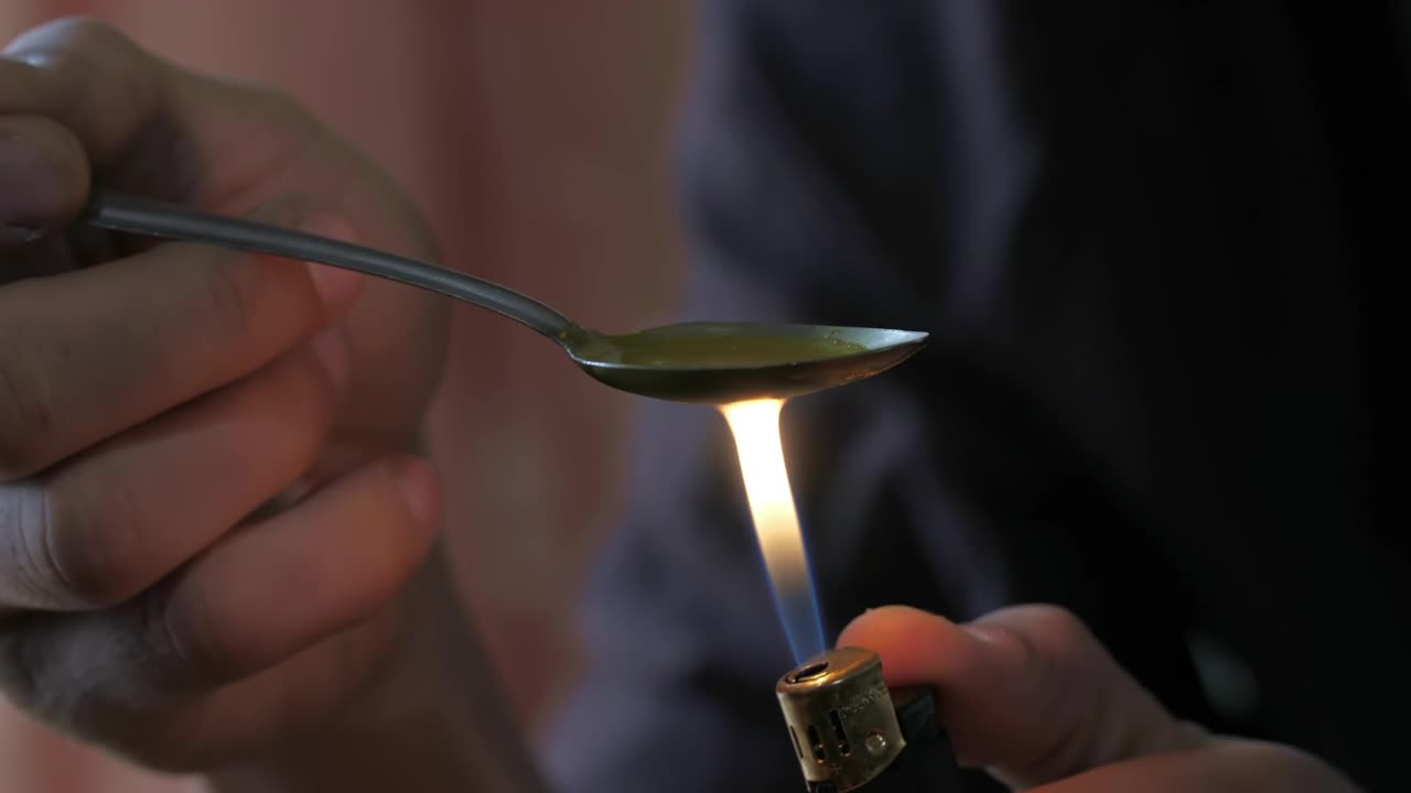 Stock Video Addict Person Preparing Drug Live Wallpaper for PC