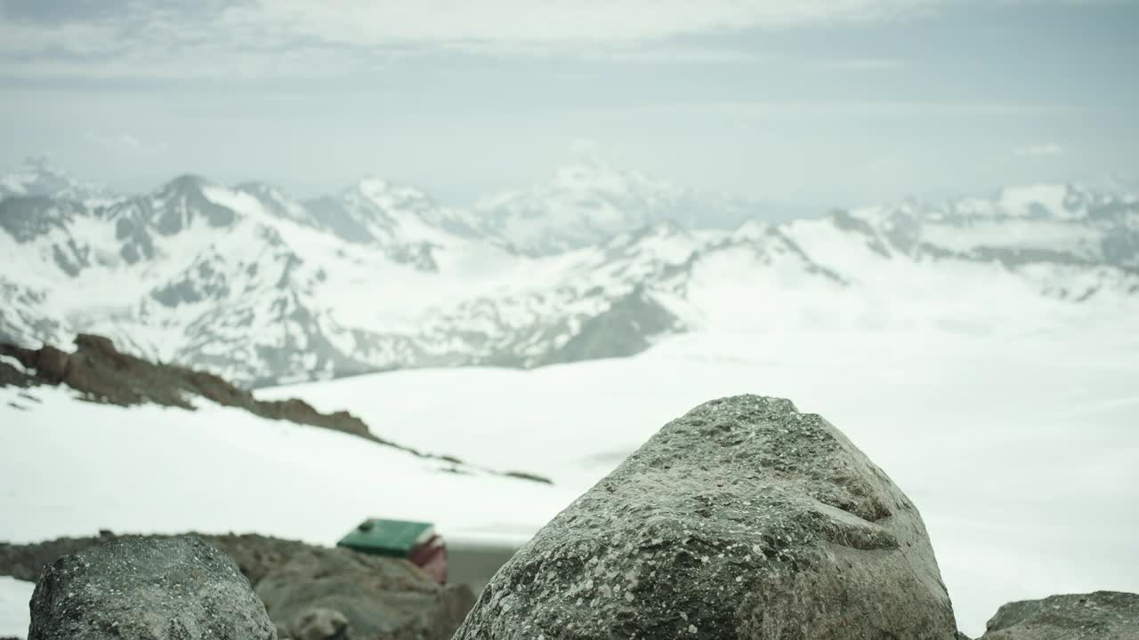 Stock Video Adventurer On A Snow Capped Mountain Live Wallpaper for PC