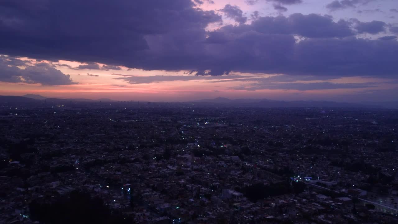 Stock Video Aerial Landscape Of A Huge City At Dusk Live Wallpaper for PC