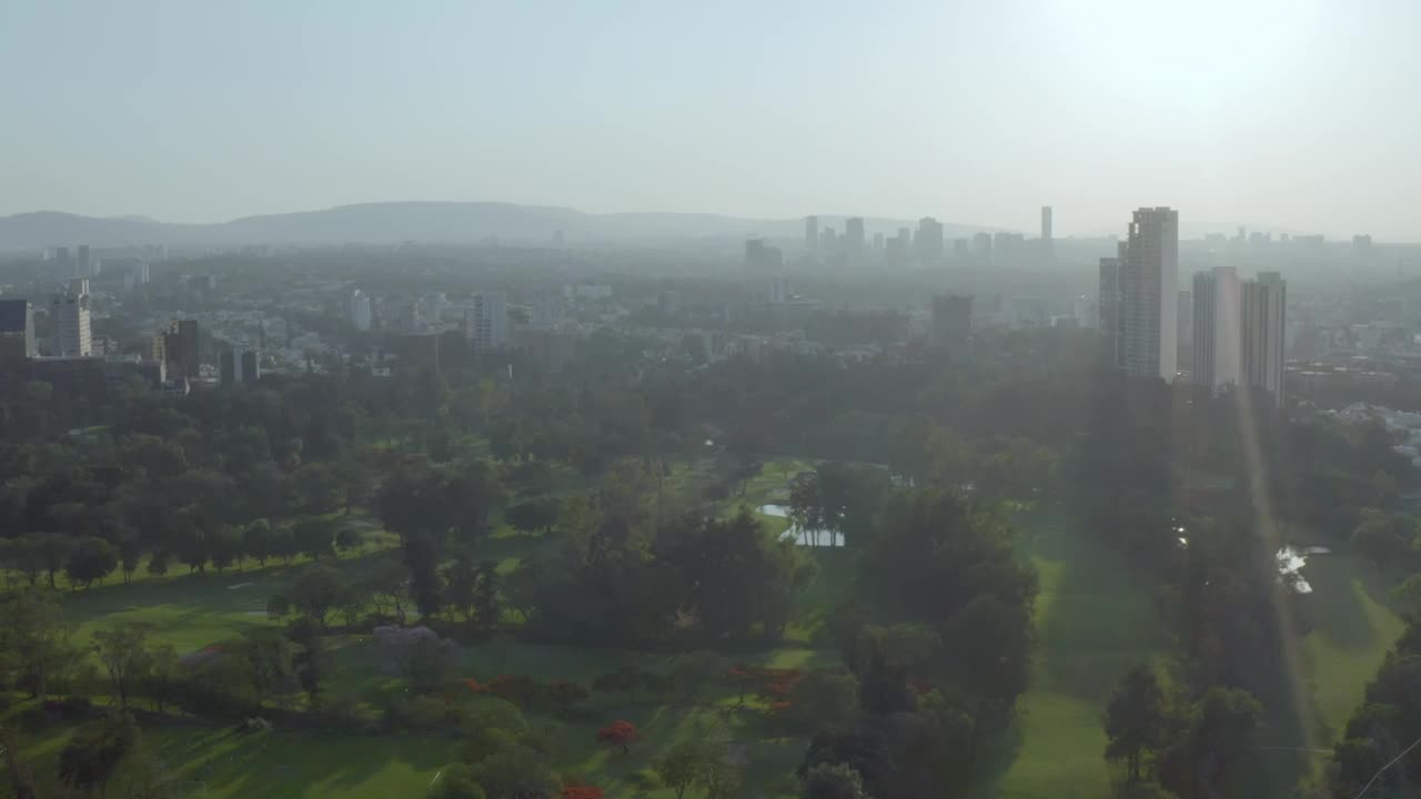 Stock Video Aerial Landscape Of A Huge City From The Top Of Live Wallpaper for PC