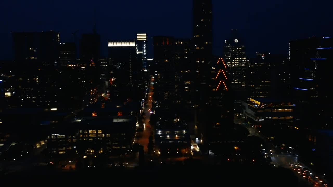 Stock Video Aerial Panorama Of A Big City At Night Live Wallpaper for PC