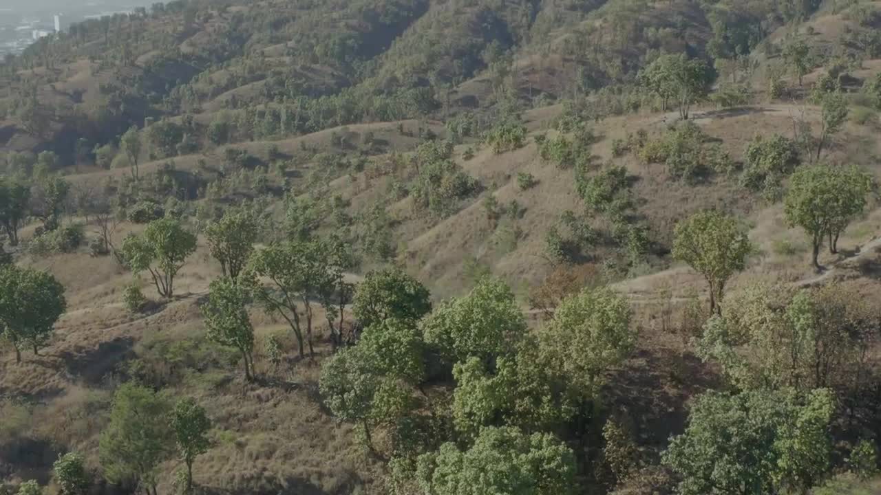 Stock Video Aerial Panorama Of A Sunny Mountain Landscape Live Wallpaper for PC