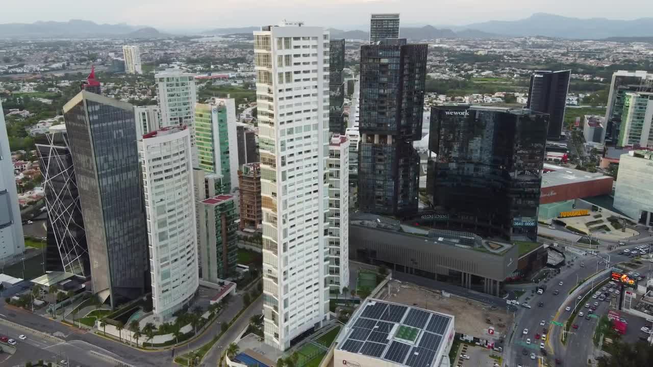 Stock Video Aerial Panorama Over The Buildings Of A Big City Live Wallpaper for PC
