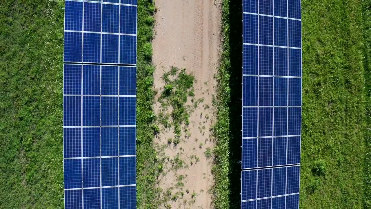 Stock Video Aerial Shot Of A Solar Array Live Wallpaper for PC