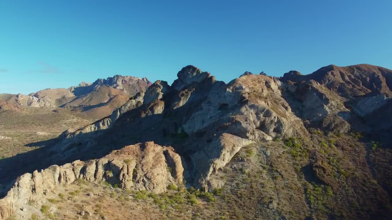 Stock Video Aerial Shot Of A Sunny Mountain Range Live Wallpaper for PC