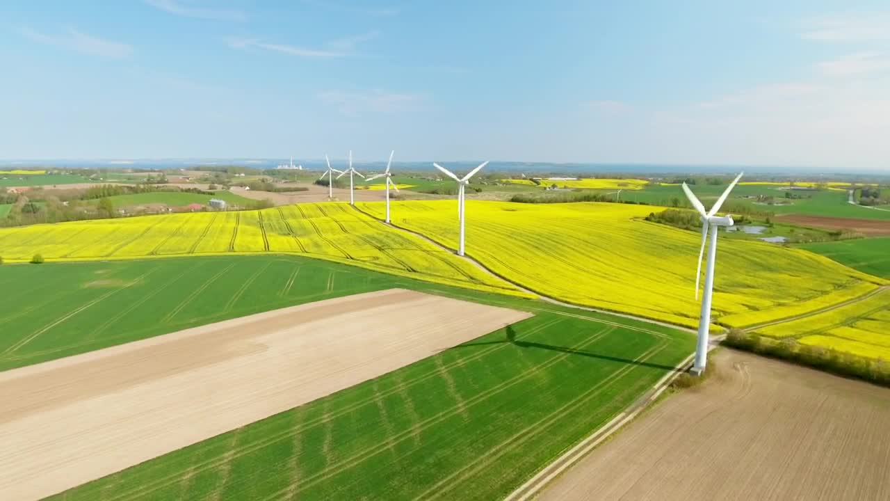 Stock Video Aerial Shot Of A Wind Farm Slow Motion Live Wallpaper for PC