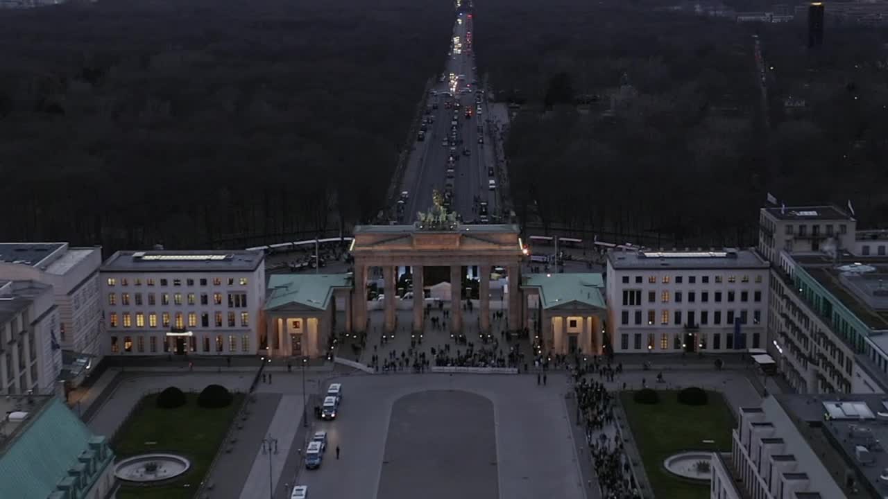Stock Video Aerial Shot Of Brandenburger Tor In Berlin Live Wallpaper for PC