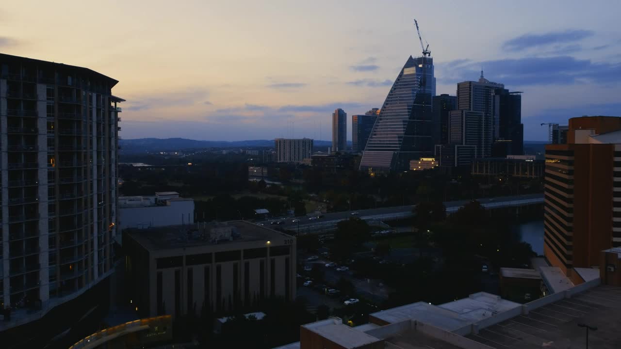 Stock Video Aerial Shot Of The Great River Of A Big City Live Wallpaper for PC