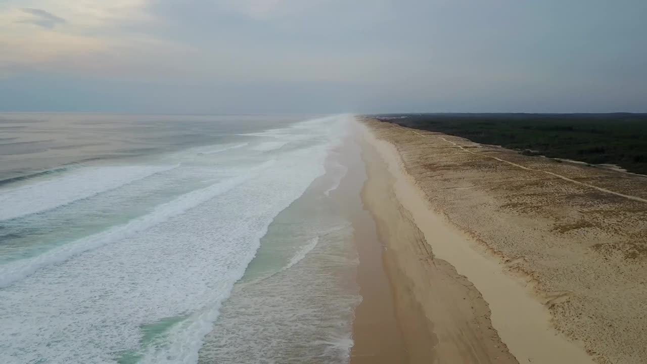 Stock Video Aerial Shot Over A Sandy Coastline Live Wallpaper for PC