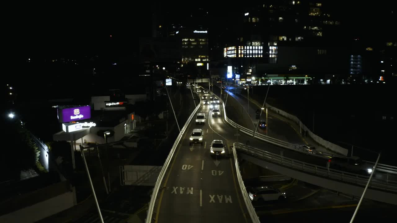 Stock Video Aerial Shot With Frontal View To Night Traffic Live Wallpaper for PC