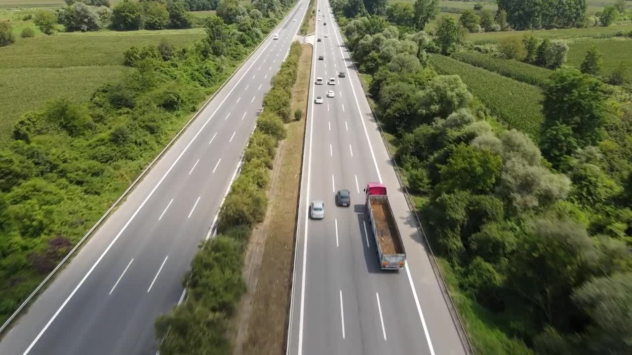 Stock Video Aerial Tacking Shot Of The Highway Traffic Live Wallpaper for PC