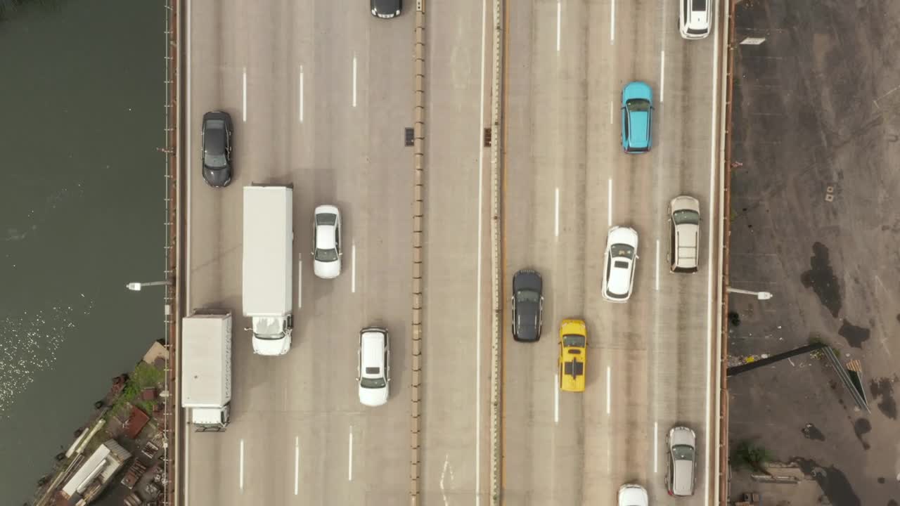 Stock Video Aerial Top Shot Of A Highway Bridge Live Wallpaper for PC