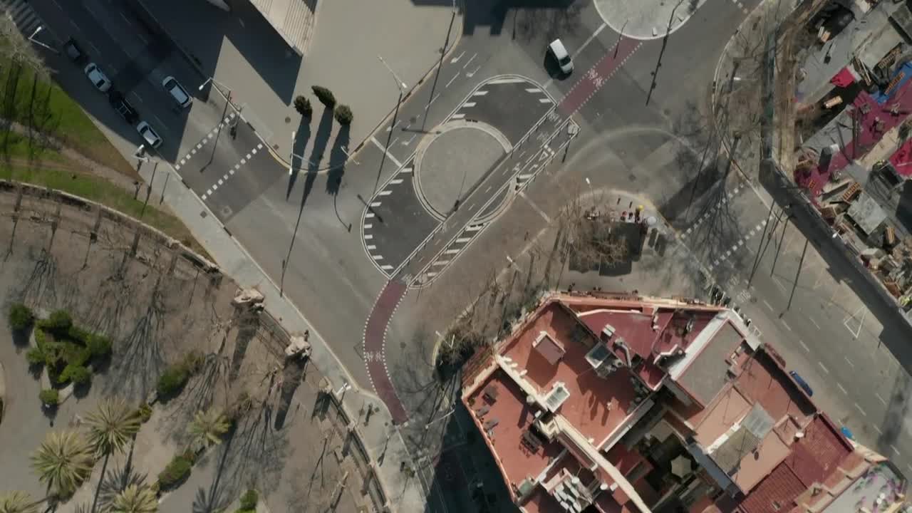 Stock Video Aerial Top Shot Of Barcelona Close Up Live Wallpaper for PC