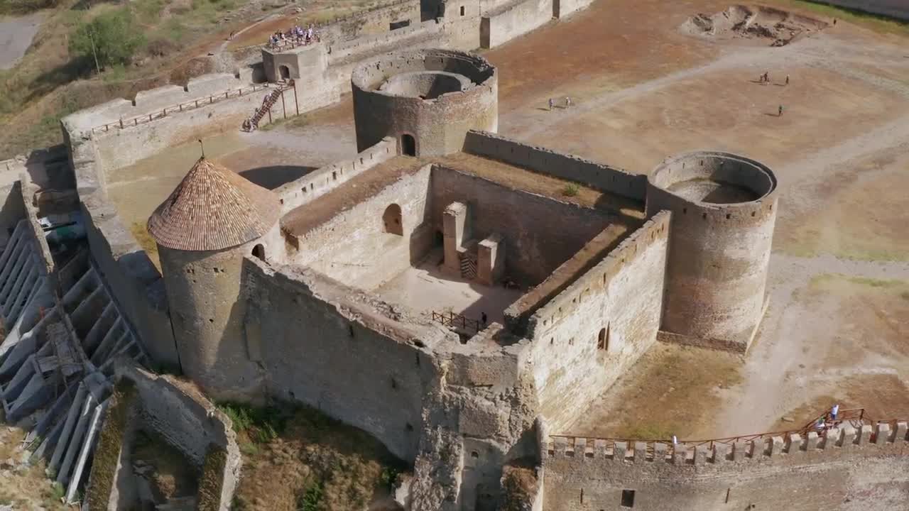 Stock Video Aerial Tour Above An Ancient Castle Live Wallpaper for PC