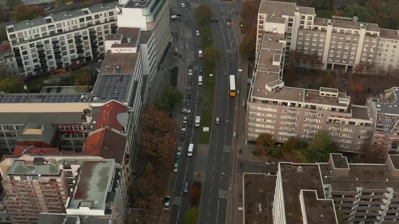 Stock Video Aerial Tour Over A Typical German Main Avenue Live Wallpaper for PC
