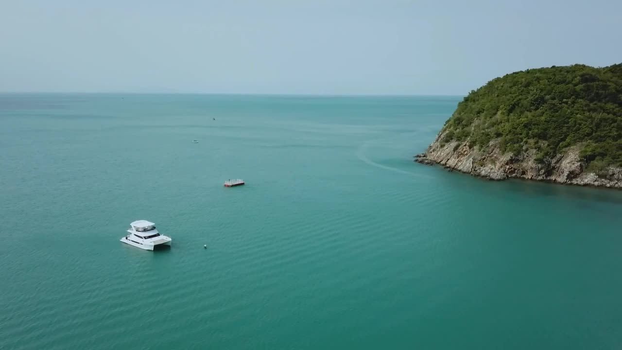 Stock Video Aerial View Of A Beautiful Landscape Of A Small Island Live Wallpaper for PC