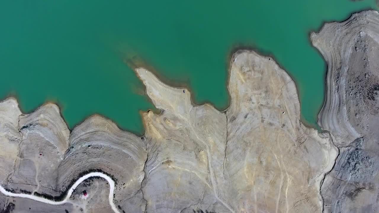Stock Video Aerial View Of A Blue Lake And Mountains Live Wallpaper for PC