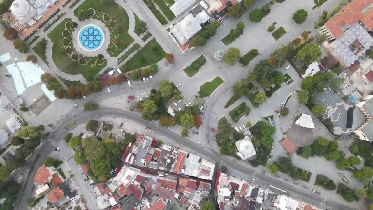 Stock Video Aerial View Of A City With Gardens And Houses Live Wallpaper for PC