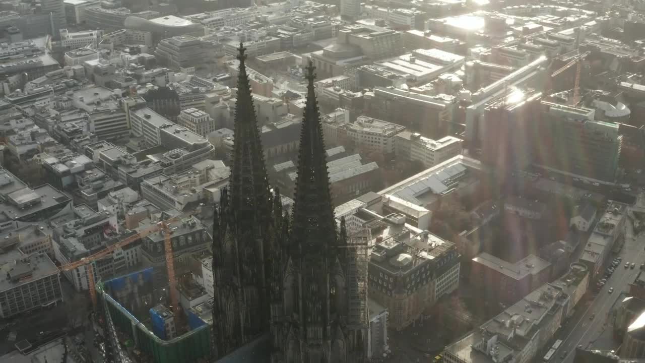 Stock Video Aerial View Of A European Cathedral Live Wallpaper for PC