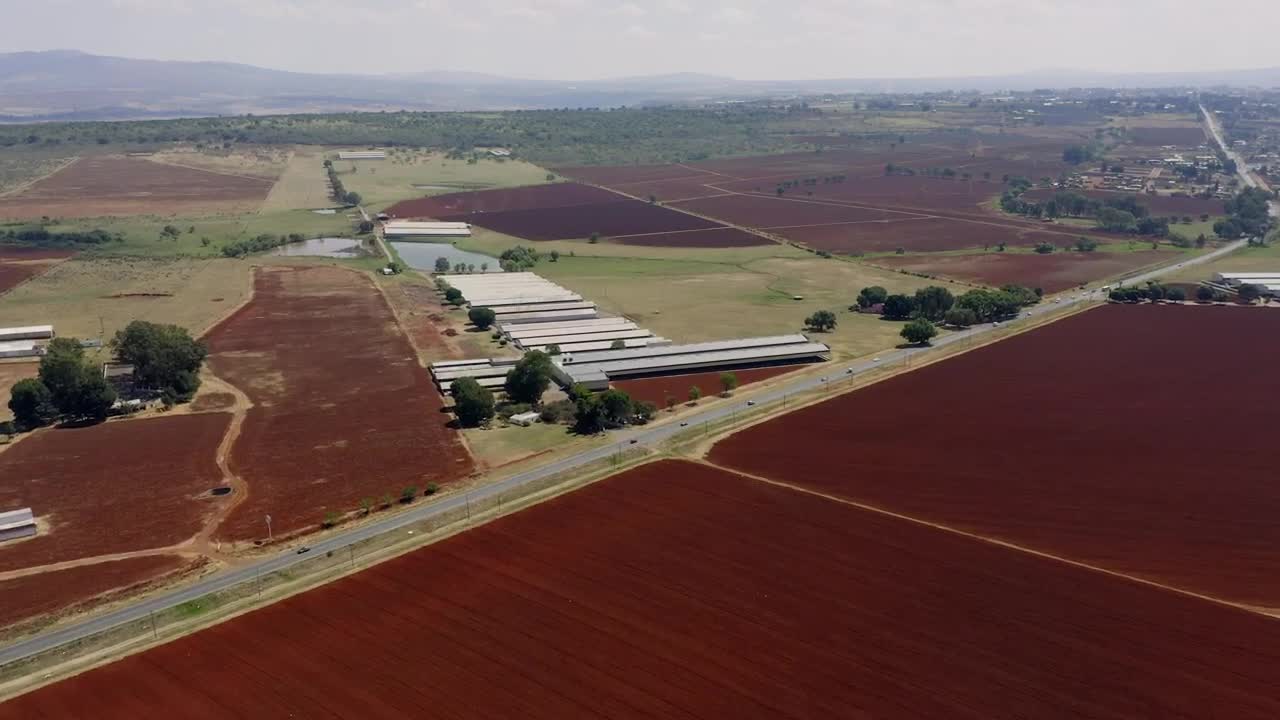 Stock Video Aerial View Of A Freeway With Farms Next To It Live Wallpaper for PC